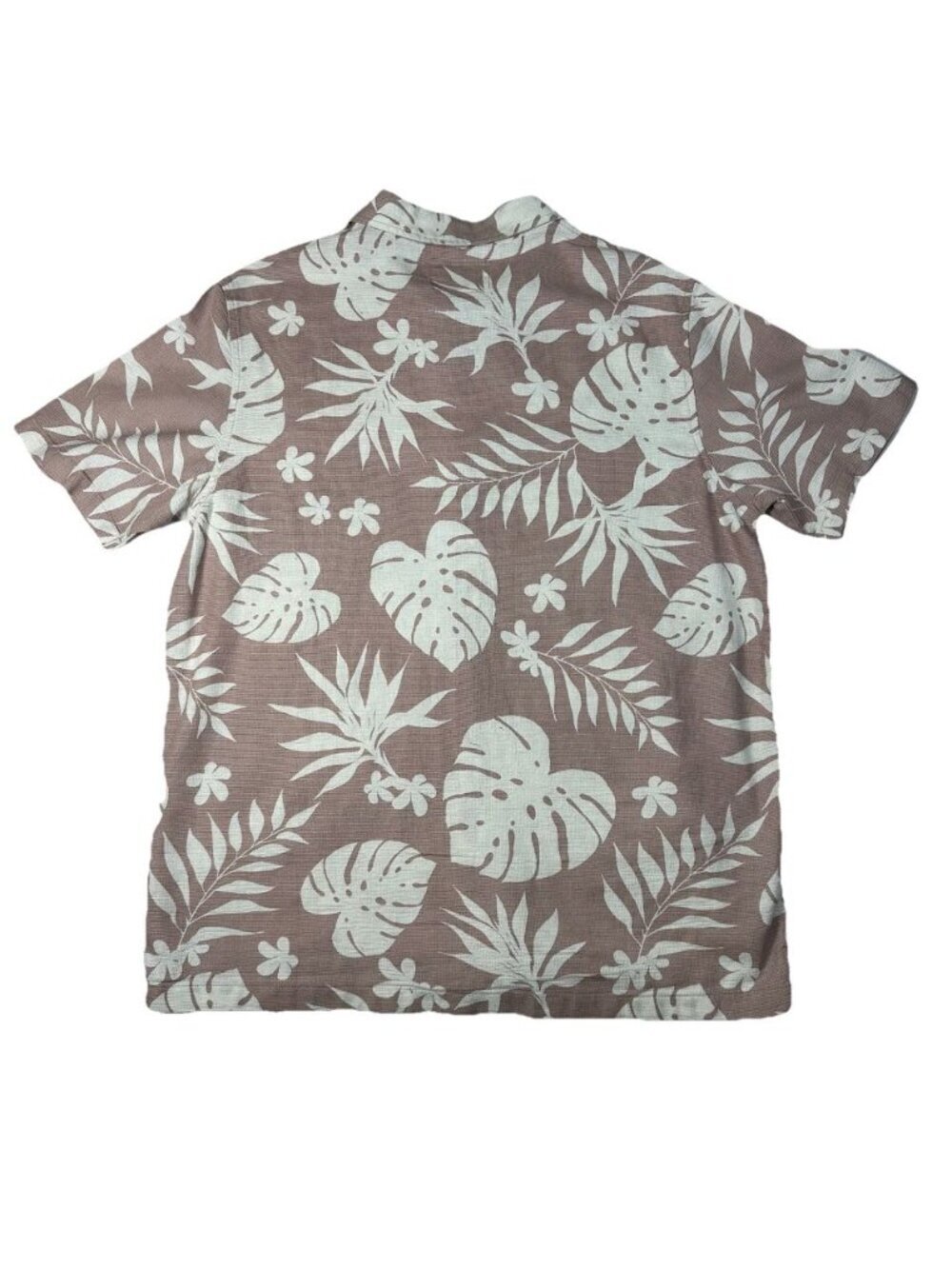 Folk Short Sleeve Button Up Medium Kingston Pink Leaf Beach Casual Mens Cotton - Picture 2 of 11